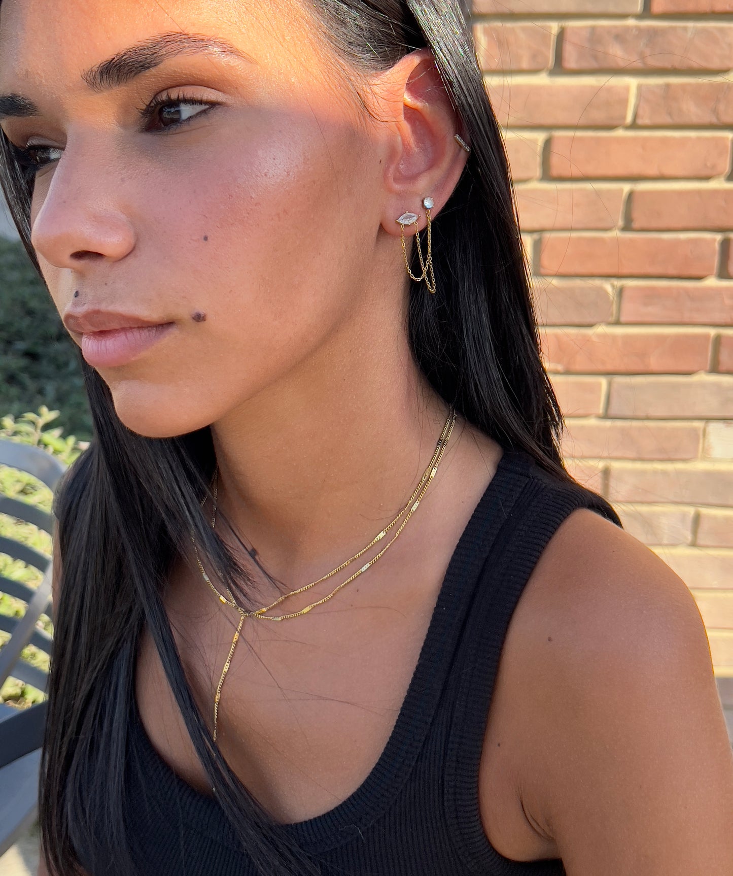 Double diamond earrings
