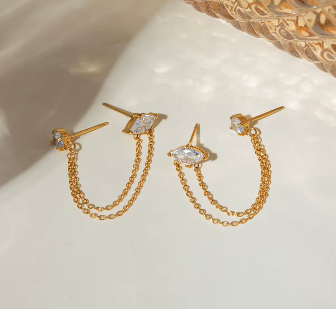 Double diamond earrings