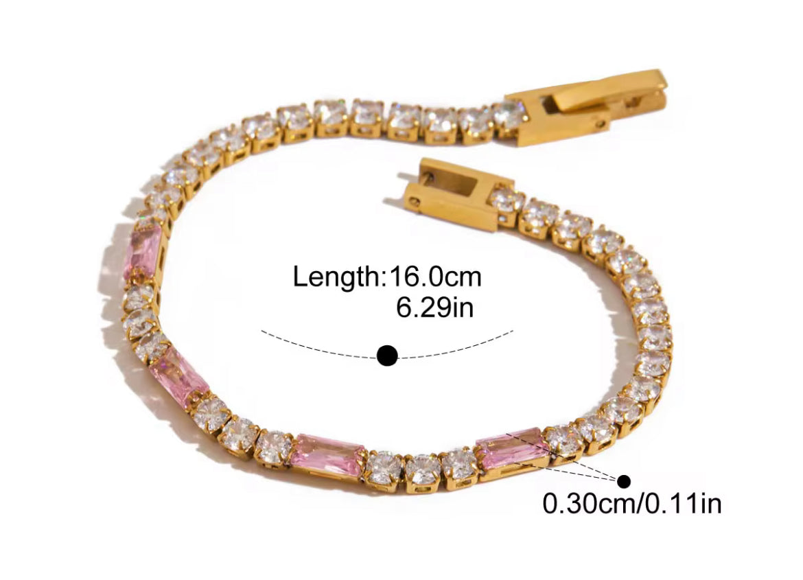 Tennis pink bracelet