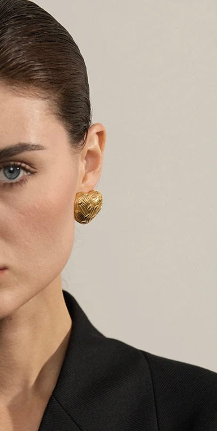 Puffy heart earrings
