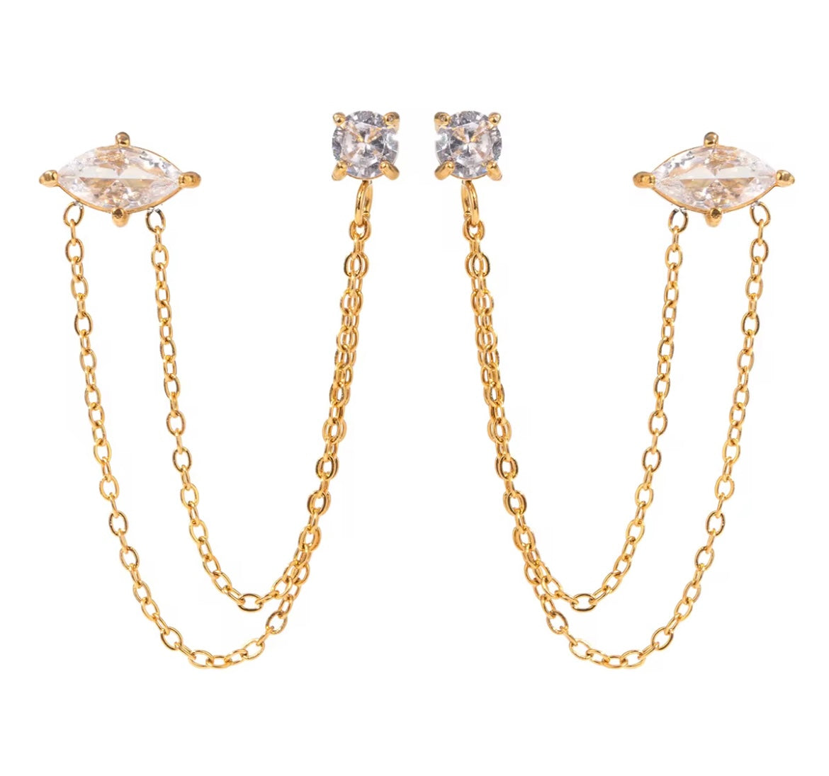 Double diamond earrings