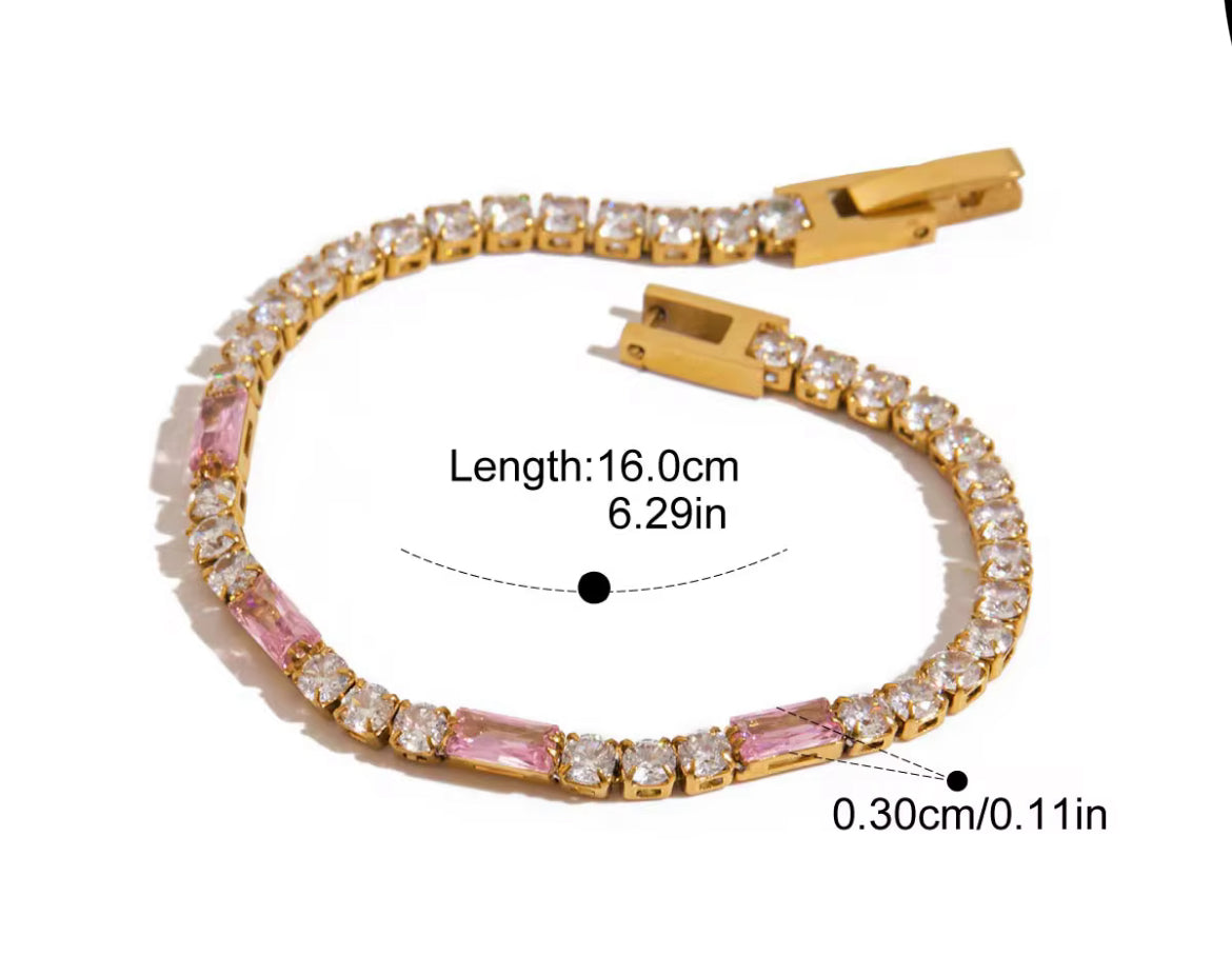 Tennis pink bracelet