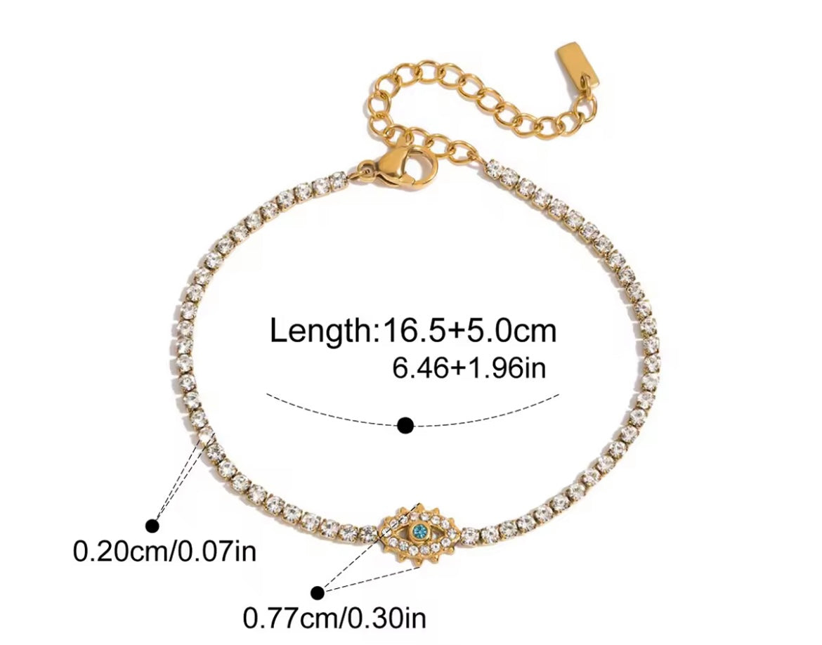 Evil-eye tennis bracelet