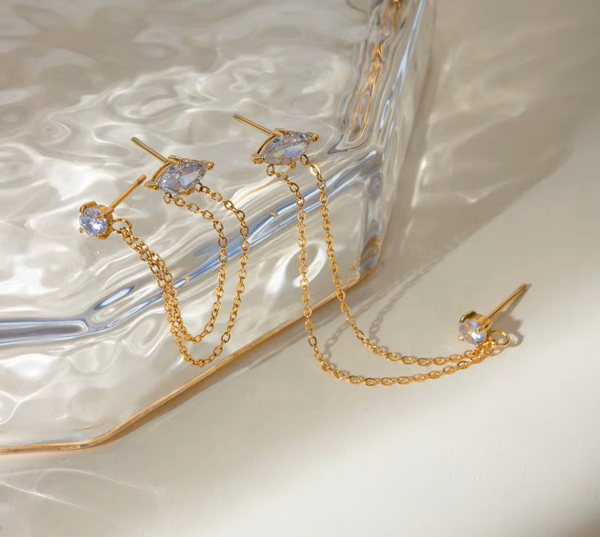 Double diamond earrings