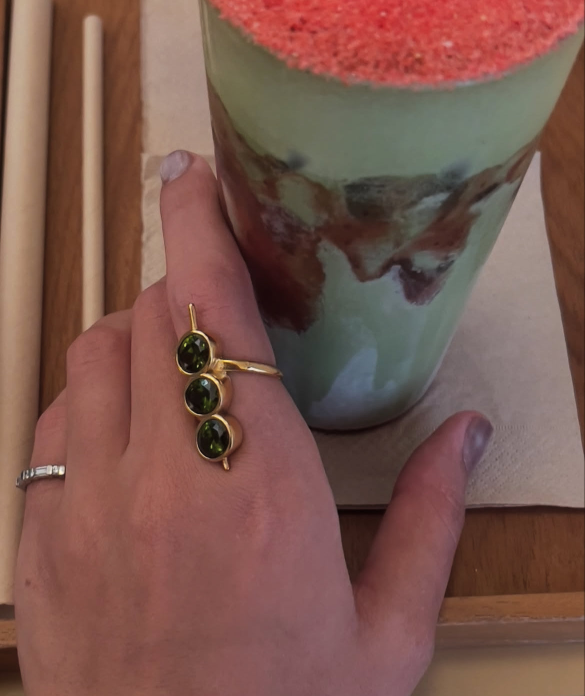 The olive twist ring