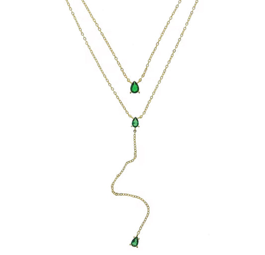Emerald dangle necklace