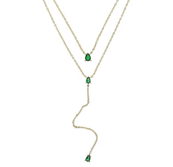 Emerald dangle necklace