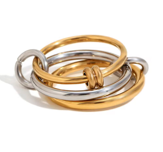 Catherine plain silverxgold ring