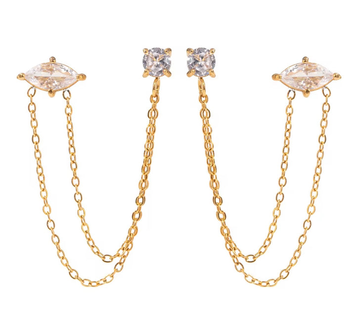 Double diamond earrings