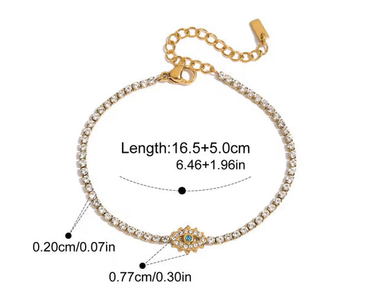 Evil-eye tennis bracelet