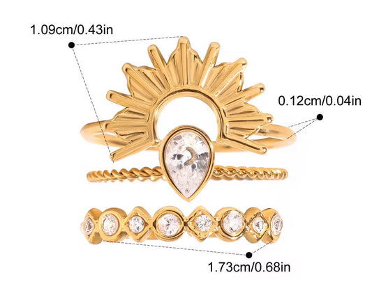 Triple sun ring