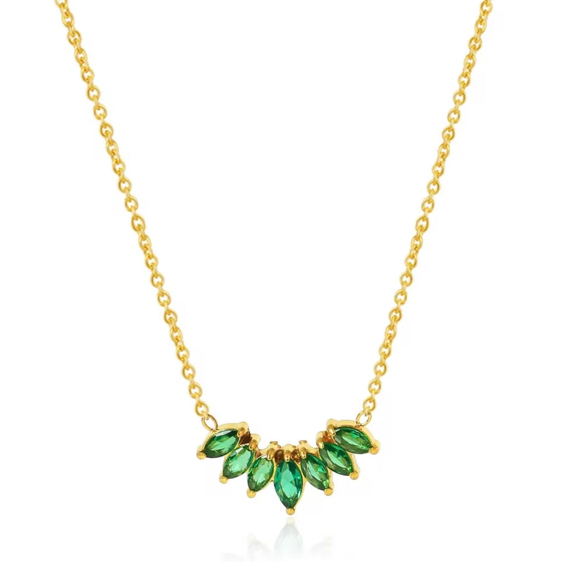 Emerald sun necklace